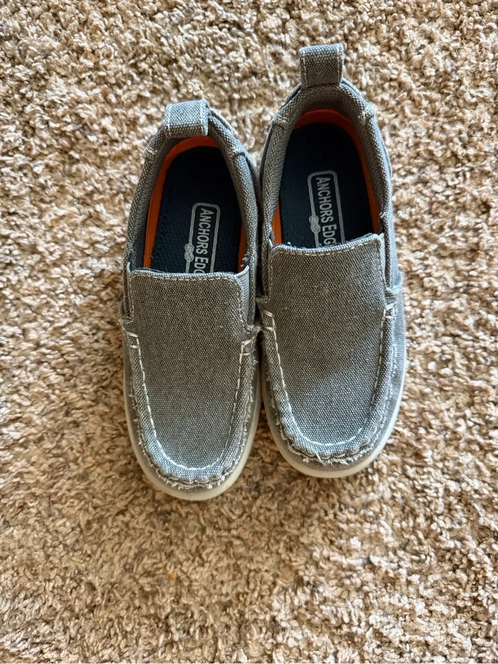 Kids' Grey Canvas Moccasins - Easy Slip-On Comfort